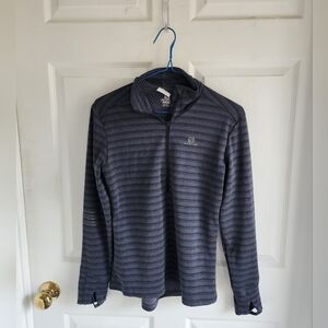 Salomon Lightning Half Zip Mid Layer Striped Running Shirt Size Medium Like New